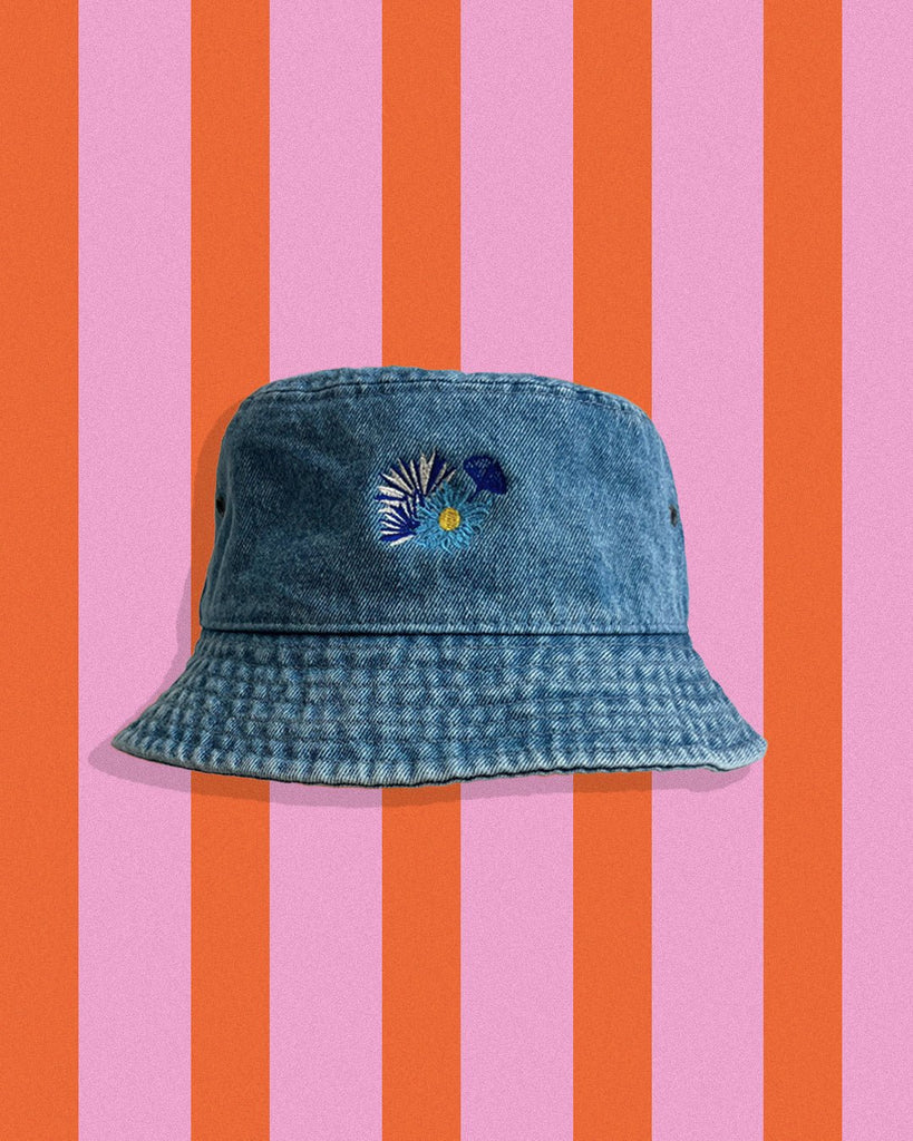 Flora Bucket Hat - Washed Denim - Juliette Design